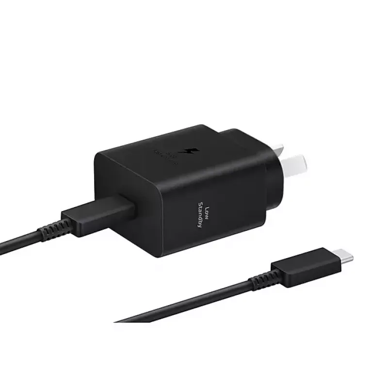 Sieninis įkroviklis Samsung EP-T4511 45W USB‑C PD 3.0, 100–240V, juodas, išmaniesiems telefonams ir planšetėms