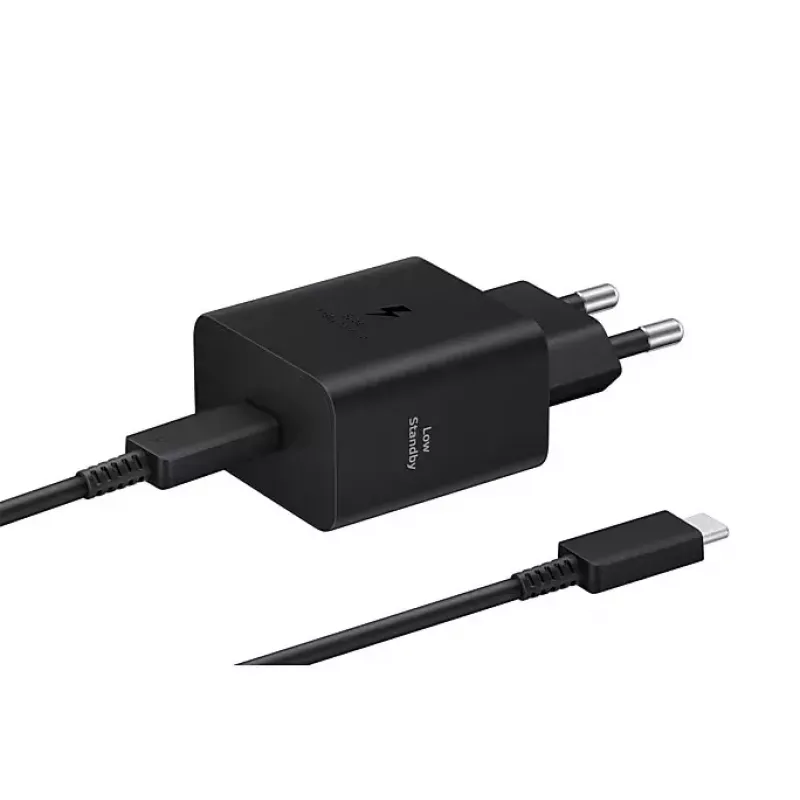Sieninis įkroviklis Samsung EP-T4511 45W USB‑C PD 3.0, 100–240V, juodas, išmaniesiems telefonams ir planšetėms