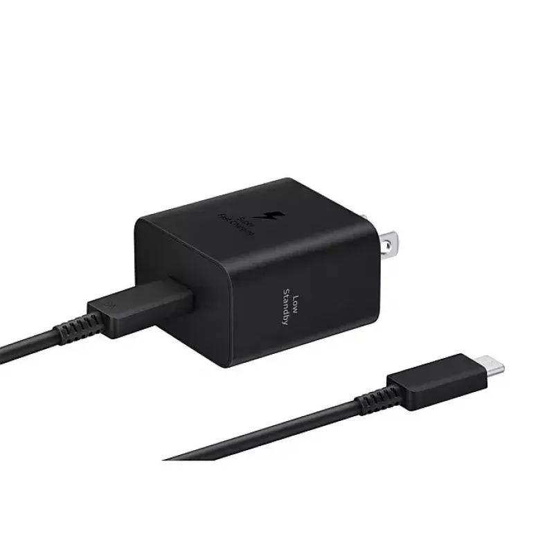 Sieninis įkroviklis Samsung EP-T4511 45W USB‑C PD 3.0, 100–240V, juodas, išmaniesiems telefonams ir planšetėms