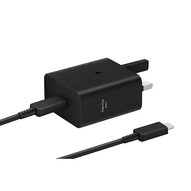 Sieninis įkroviklis Samsung EP-T4511 45W USB‑C PD 3.0, 100–240V, juodas, išmaniesiems telefonams ir planšetėms