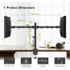 Monitorų laikiklis TECHLY ICA-LCD-382-D 2 ekranams, ant stalo spaustuvas, iki 27 colių, 20 kg, VESA 75x75–100x100, juodas