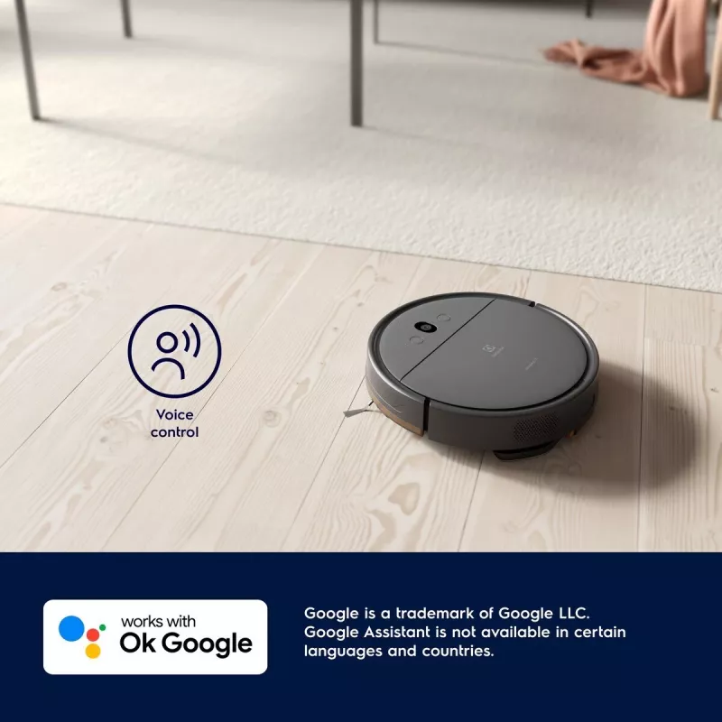 Robotinis dulkių siurblys Electrolux ER61UW1DG be maišelio, 0.22 L, 120 min veikimo laikas, HEPA, šlapias valymas, Wi‑Fi