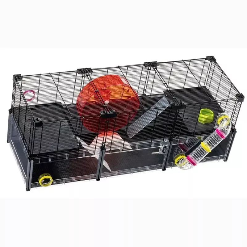 Narvelis graužikams FERPLAST Multipla hamster didelis 107,5×37,5×42 cm, metalinis, juodas