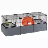 Narvelis graužikams FERPLAST Multipla hamster didelis 107,5×37,5×42 cm, metalinis, juodas