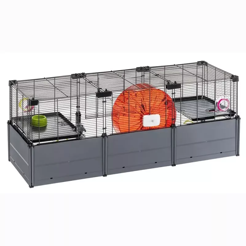 Narvelis graužikams FERPLAST Multipla hamster didelis 107,5×37,5×42 cm, metalinis, juodas