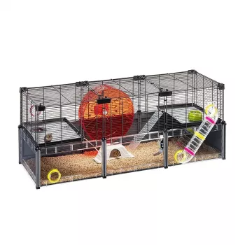 Narvelis graužikams FERPLAST Multipla hamster didelis 107,5×37,5×42 cm, metalinis, juodas
