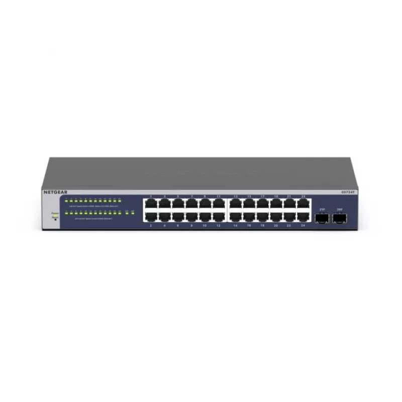 NETGEAR GS724Tv6 valdomas L2+/L3 Gigabit Ethernet (10/100/1000) jungiklis 1U mėlynas, pilkas