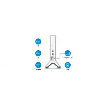 FRITZ!Box 6820 LTE maršrutizatorius (vienos juostos 2,4 GHz, Wi-Fi 4 (802.11n), balta, 1x 4G vidinė antena)