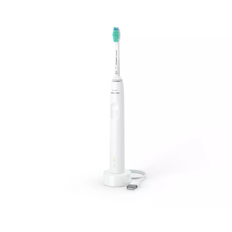 Dantų šepetėlis garsinis Philips 3100 serijos HX3671/13 — garsinis, 31 000 jud./min., slėgio jutiklis, Li‑Jon, įmontuota baterija, 1 antgalis, baltas