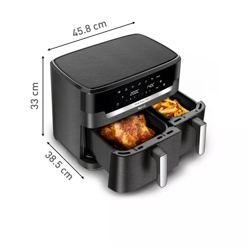 Tefal Easy Fry Dual XXL EY942HE0 karšto oro gruzdintuvė, dviguba 11 l, 2020 W, pilka