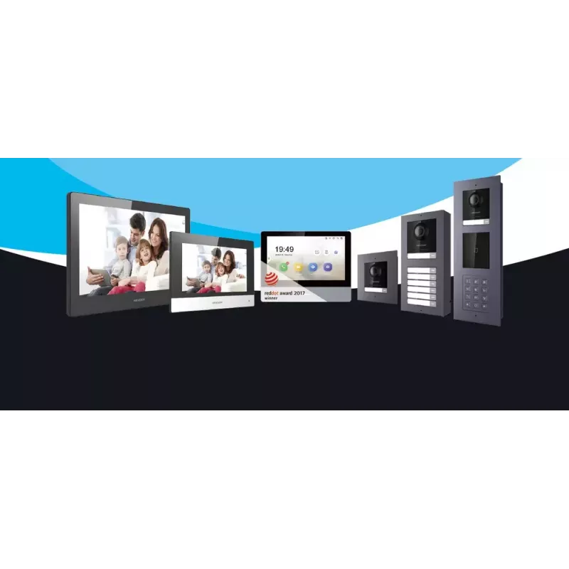 Vidinė stoties plokštė Hikvision DS-KH6320-WTE2(B) juoda pilka Wi-Fi Ethernet