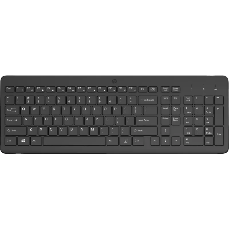 Belaidis klaviatūros rinkinys HP 225 Full-size Mechaninis QWERTY Juoda
