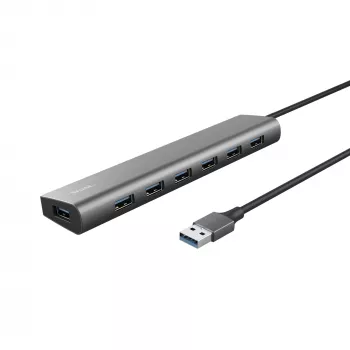 Trust Halyx USB 3.2 Gen 1 (3.1 Gen 1) Type-A 7 prievadų USB šakotuvas, sidabrinis