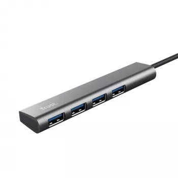 Trust Halyx USB 3.2 Gen 1 (3.1 Gen 1) Type-A 4 prievadų USB šakotuvas, juoda/pilka