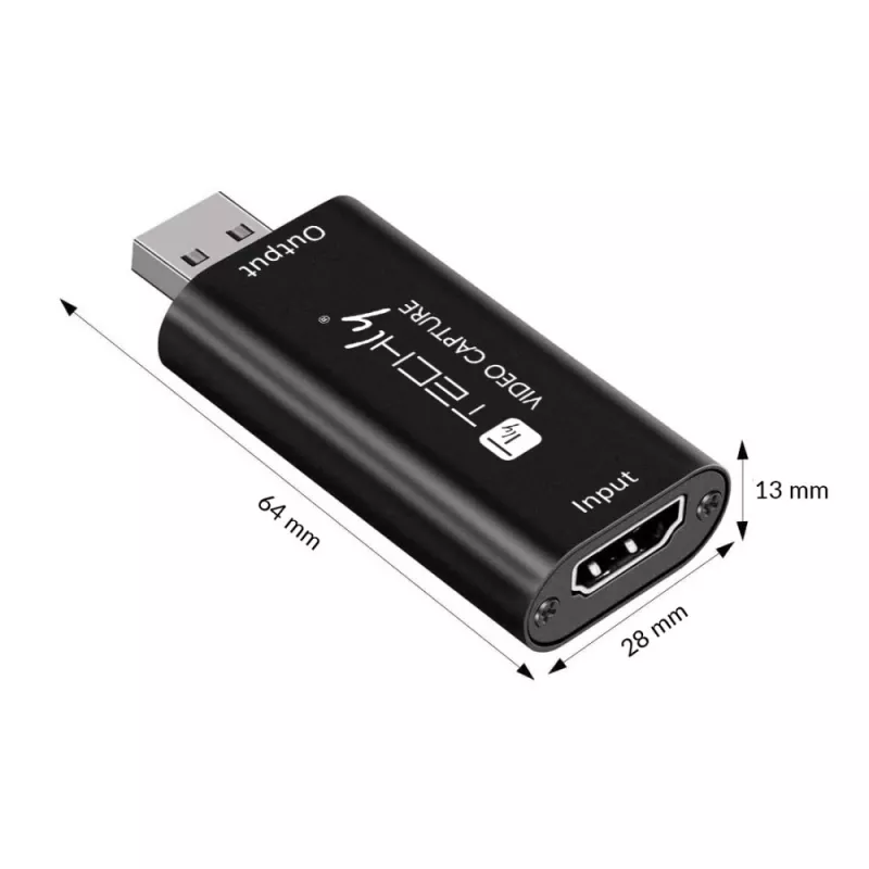 Vaizdo signalo keitiklis TECHLY I-USB-VIDEO-1080TY — HDMI į USB Type-A, 1920×1080@60Hz, 12 bitų, maitinamas per USB