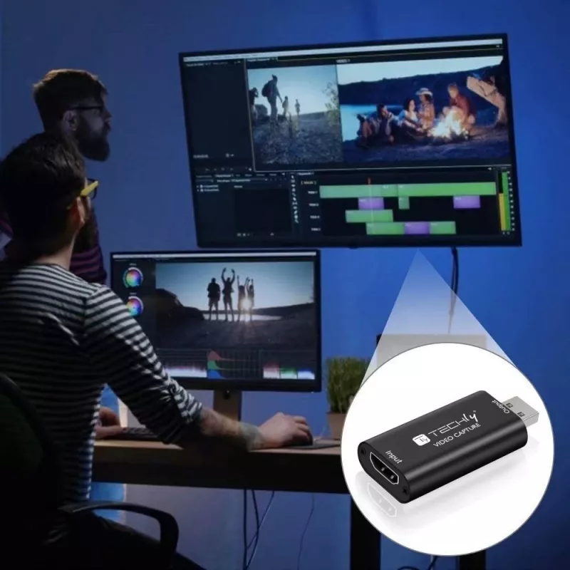 Vaizdo signalo keitiklis TECHLY I-USB-VIDEO-1080TY — HDMI į USB Type-A, 1920×1080@60Hz, 12 bitų, maitinamas per USB