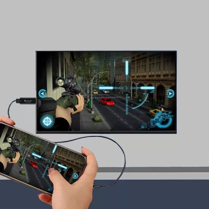 Vaizdo signalo keitiklis TECHLY I-USB-VIDEO-1080TY — HDMI į USB Type-A, 1920×1080@60Hz, 12 bitų, maitinamas per USB