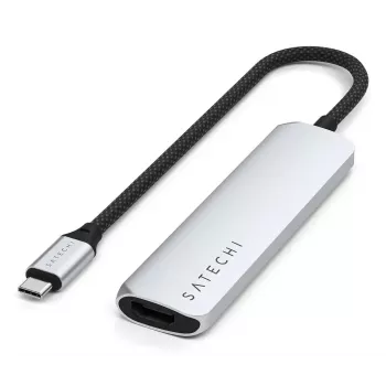 Satechi ST-P4SS USB-C 4-in-1 Multiport Adapter 4K sidabrinis