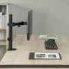 Stalinis LCD monitorių laikiklis MACLEAN MC-572N, reguliuojamas aukštis ir pasvirimas, VESA 75×75–100×100, 17–32 col., max 30 kg, juodas