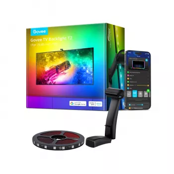 LED juostinis apšvietimas Govee Envisual TV Backlight T2 su dviem kameromis 75–85 colių televizoriams