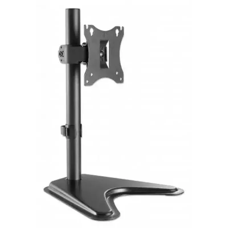 Stalinis laikiklis monitoriui MANHATTAN 10–27 colių Tilt/Swivel/Rotation VESA 75×75–100×100 Maks. 7 kg Juodas