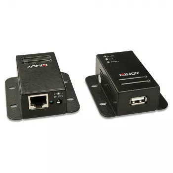 Lindy 50m USB 2.0 Cat.6 Prailgintuvas, tinklo siųstuvas ir imtuvas, 50 m, 480 Mbit/s, Cat5, Cat5e, Cat6, NS1021, Juoda