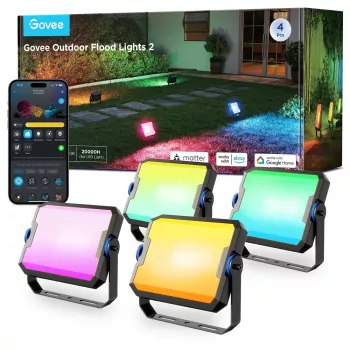 Protingas sodo apšvietimas Govee H8057 Wi‑Fi/Bluetooth, juodas, 148×68.9×72.4 mm, 11 kWh/1000h