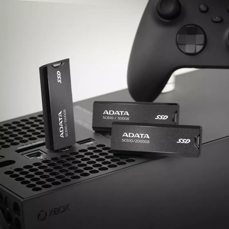 USB atmintukas ADATA SC610 1 TB, USB Type-A, USB 3.2 Gen 2, rankovės formos, juodas, plastikinis korpusas