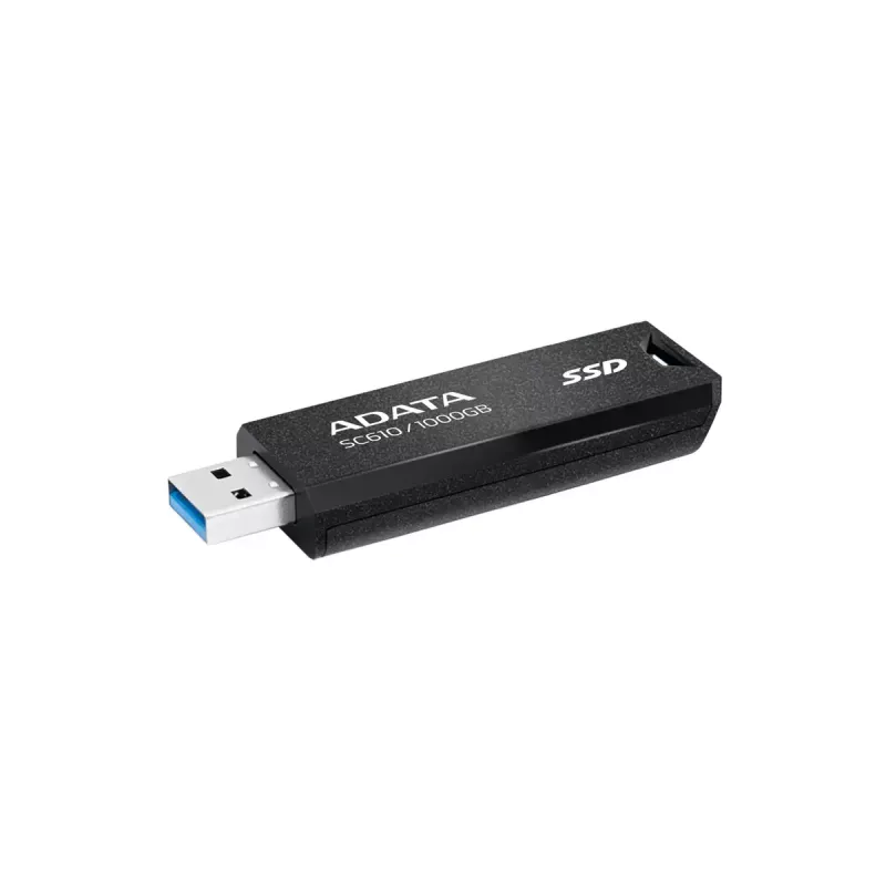 USB atmintukas ADATA SC610 1 TB, USB Type-A, USB 3.2 Gen 2, rankovės formos, juodas, plastikinis korpusas