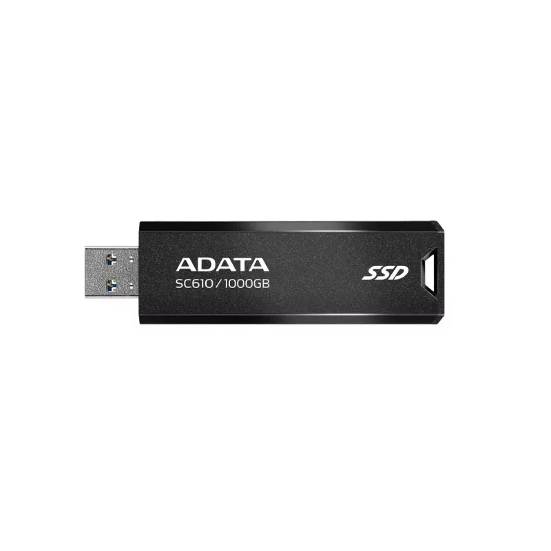 USB atmintukas ADATA SC610 1 TB, USB Type-A, USB 3.2 Gen 2, rankovės formos, juodas, plastikinis korpusas