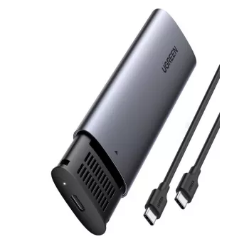SSD korpusas UGREEN 10902 pilkas, vienam M.2 PCIe NVMe diskui, USB-C 10 Gbit/s, aliuminis, 37×12×119 mm