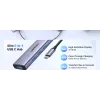 UGREEN USB-C 5-in-1 dokas 15596 USB 3.2 Gen 1 Type-A + Type-C, 3× USB-A, 1× USB-C PD 100W, 1× HDMI 2.0, aliuminis
