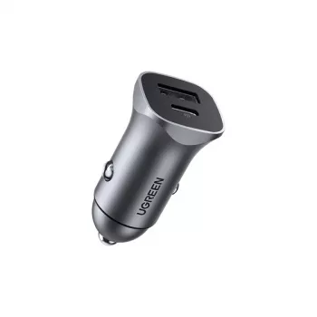 Ugreen 30780 automobilinis greitasis PD įkroviklis 18W 2 USB (1x USB-C) juodas