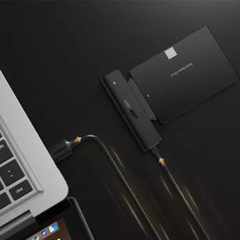 Išorinis 2,5 colio SATA III USB 3.0 dėklas UGREEN 70609 2,5 inch SATA SSD/HDD, USB-A į SATA, 5 Gbit/s, juodas
