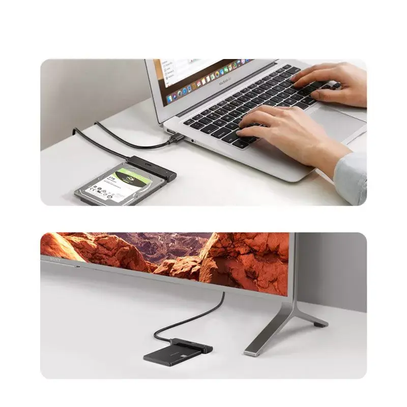 Išorinis 2,5 colio SATA III USB 3.0 dėklas UGREEN 70609 2,5 inch SATA SSD/HDD, USB-A į SATA, 5 Gbit/s, juodas