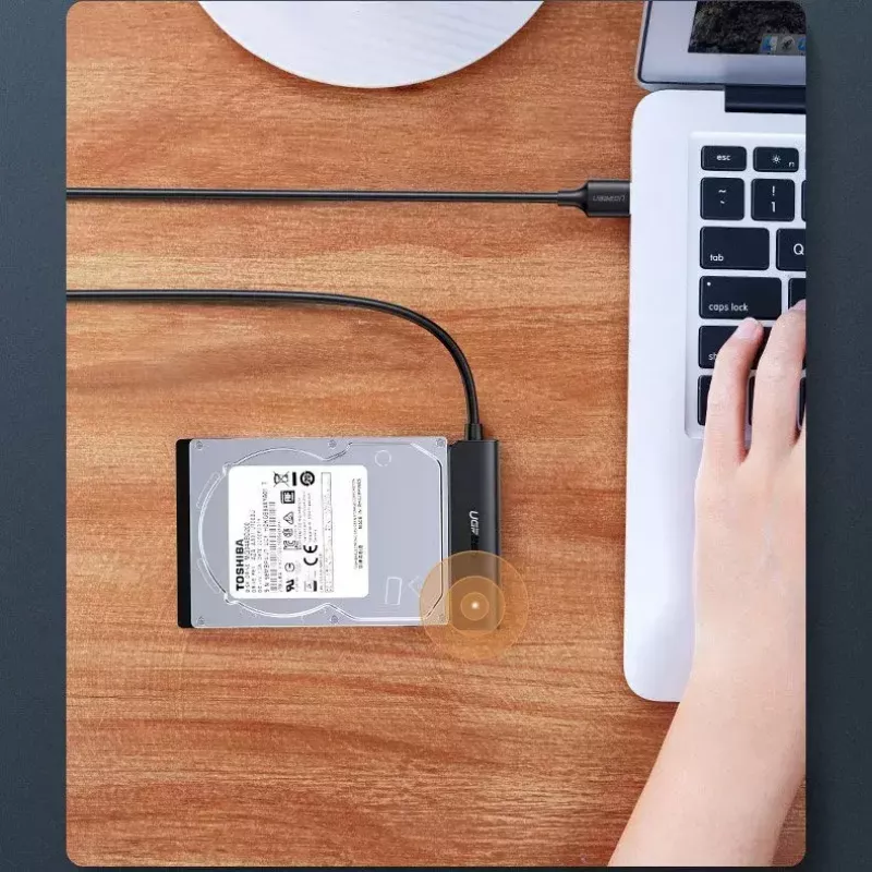 Išorinis 2,5 colio SATA III USB 3.0 dėklas UGREEN 70609 2,5 inch SATA SSD/HDD, USB-A į SATA, 5 Gbit/s, juodas