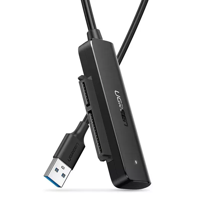 Išorinis 2,5 colio SATA III USB 3.0 dėklas UGREEN 70609 2,5 inch SATA SSD/HDD, USB-A į SATA, 5 Gbit/s, juodas