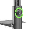 Grindinis TV vežimėlis TECHLY LCD/LED 32–65 colių (VESA 200x200–600x400, max 35 kg) su lentyna, juodas