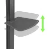 Grindinis TV vežimėlis TECHLY LCD/LED 32–65 colių (VESA 200x200–600x400, max 35 kg) su lentyna, juodas