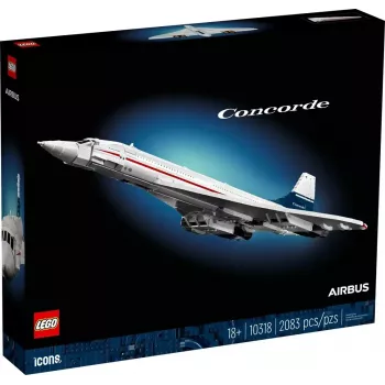 LEGO Icons modelis lėktuvas Concorde 10318, 2083 detalės, rekomenduojamas amžius 18+, matmenys 320×100×140 mm