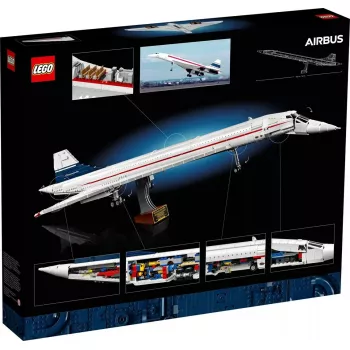 LEGO Icons modelis lėktuvas Concorde 10318, 2083 detalės, rekomenduojamas amžius 18+, matmenys 320×100×140 mm