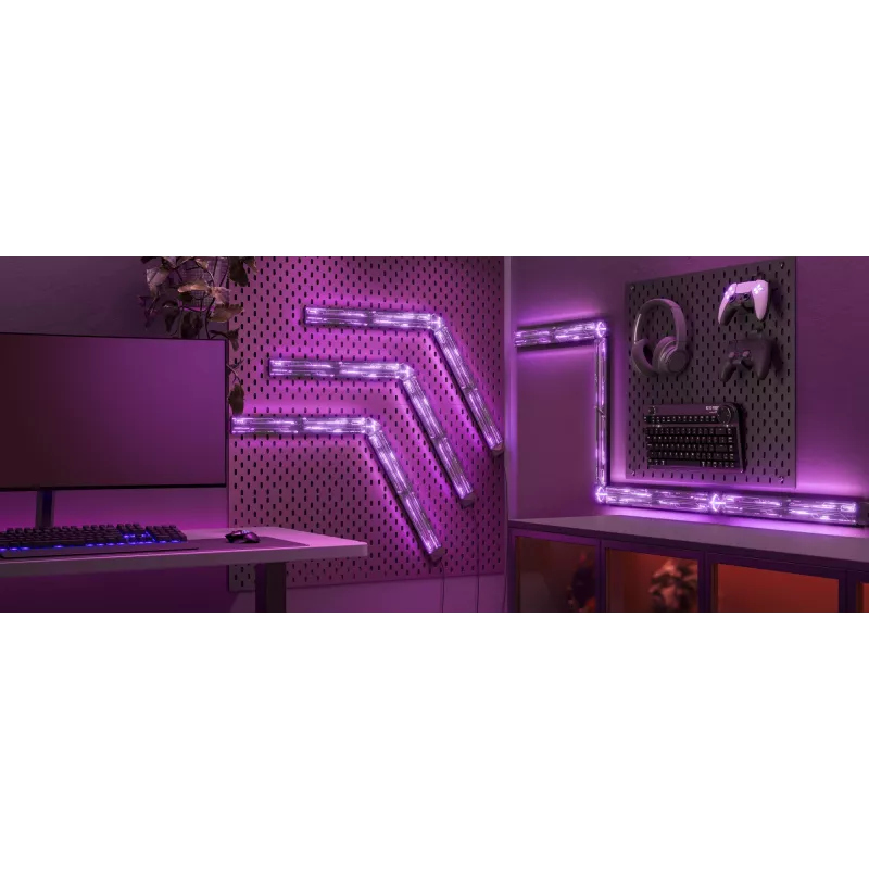 Išmaniosios sieninės šviesos plokštės Govee Gaming Wall Lights (4+1) – Wi-Fi/Bluetooth, daugiaspalvės, 4 vnt., 370×45×30 mm