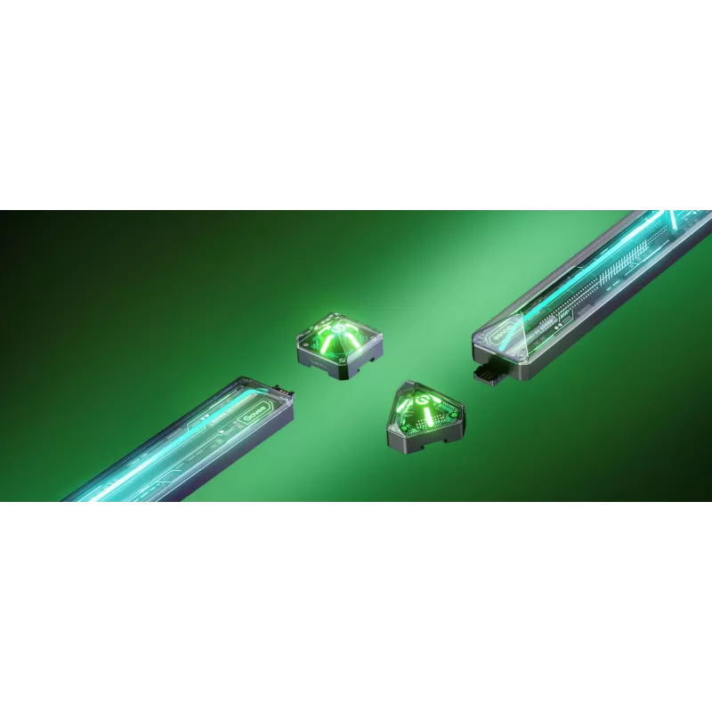 Išmaniosios sieninės šviesos plokštės Govee Gaming Wall Lights (4+1) – Wi-Fi/Bluetooth, daugiaspalvės, 4 vnt., 370×45×30 mm
