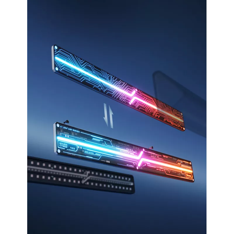 Išmaniosios sieninės šviesos plokštės Govee Gaming Wall Lights (4+1) – Wi-Fi/Bluetooth, daugiaspalvės, 4 vnt., 370×45×30 mm