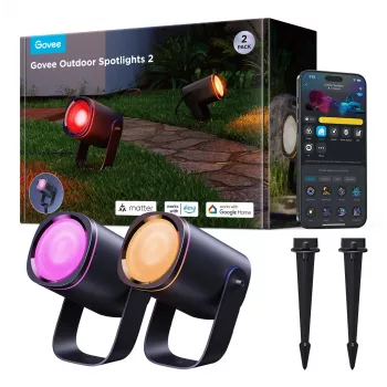 Govee H7093 RGBICWW lauko prožektorius 750 lm Wi‑Fi 2,4 GHz, RGB + šilta balta