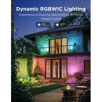 Govee H7093 RGBICWW lauko prožektorius 750 lm Wi‑Fi 2,4 GHz, RGB + šilta balta