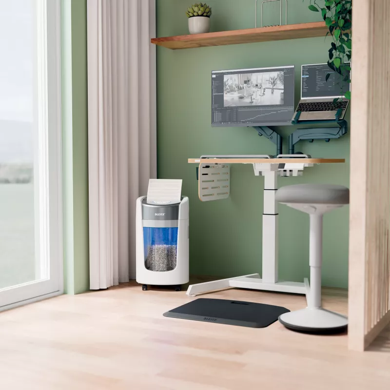 Popieriaus smulkintuvas Leitz IQ OptiMax Home Office 225 Micro Cut, apsaugos lygis P5, 15L - Baltas