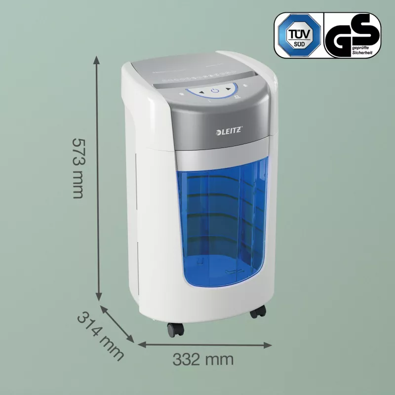 Popieriaus smulkintuvas Leitz IQ OptiMax Home Office 225 Micro Cut, apsaugos lygis P5, 15L - Baltas