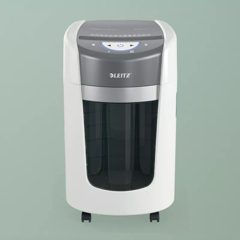 Popieriaus smulkintuvas Leitz IQ OptiMax Home Office 225 Micro Cut, apsaugos lygis P5, 15L - Baltas
