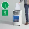 Smulkintuvas Leitz IQ OptiMax Small Office 350, mikro pjūvis, apsaugos lygis P5, 22 l, baltas